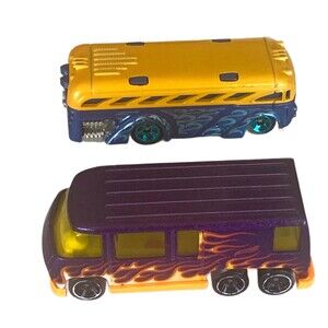 Vintage Hotwheel GMC Motor Home and Surfin School Bus  Mattel Toy Cars